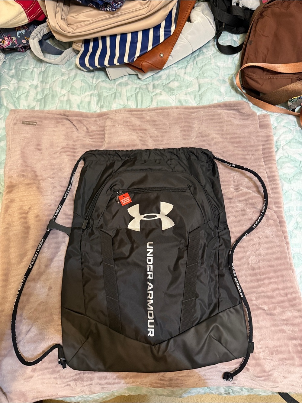 Under Armour Black Drawstring Backpack with Logo